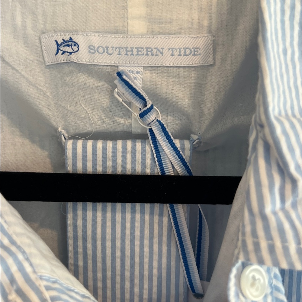 Southern Tide Light Blue Sleeveless Midi Shirt Dress - Picture 5 of 8